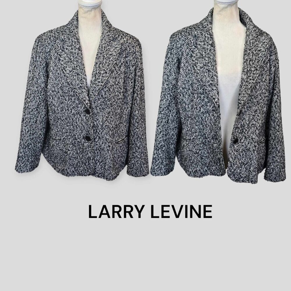 Larry Levine Classics Wool Blend Blazer Coat Jacket Womens 16W Plus Size